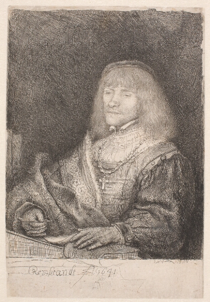 Rembrandt van Rijn, Ung mand med kæde og kors ved skrivepult