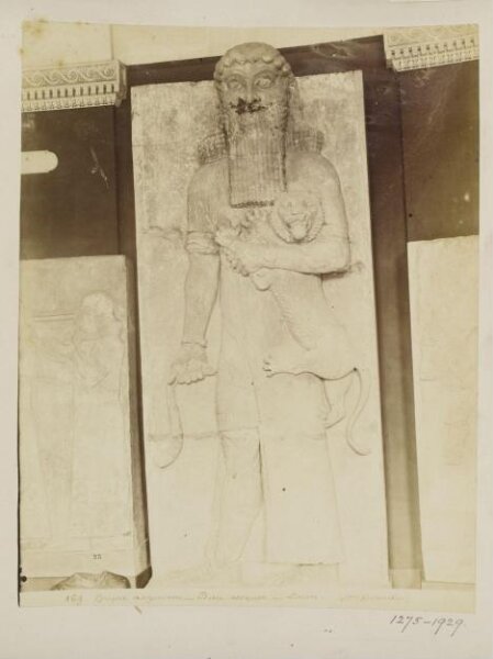 Unknown, Relief showing Gilgamesh suffocating the lion from Palace of Khorsabad, period of Sargon II (722-795 B.C.)