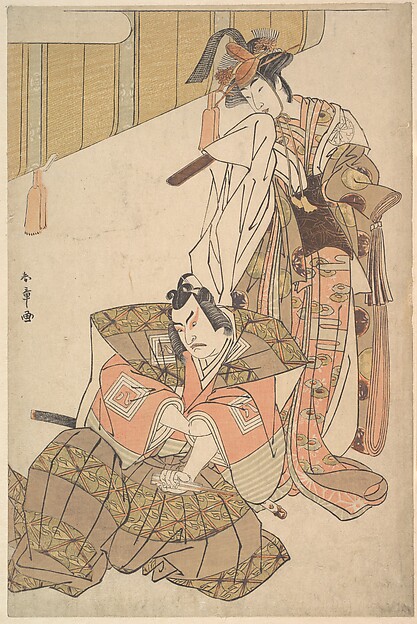 Katsukawa Shunshō　勝川春章, The Third Ichikawa Yaozo and Mimasu Tokujiro
