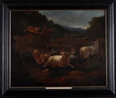 Johann Melchior Roos, Ruhende Ziegenherde mit Hirten
