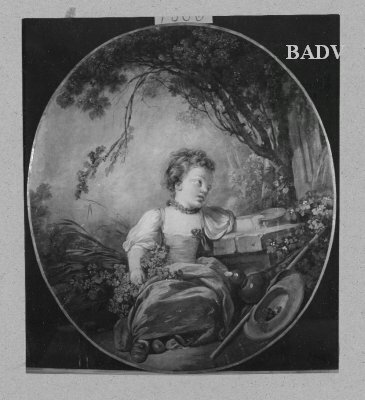 François Boucher, child at a well in a garden