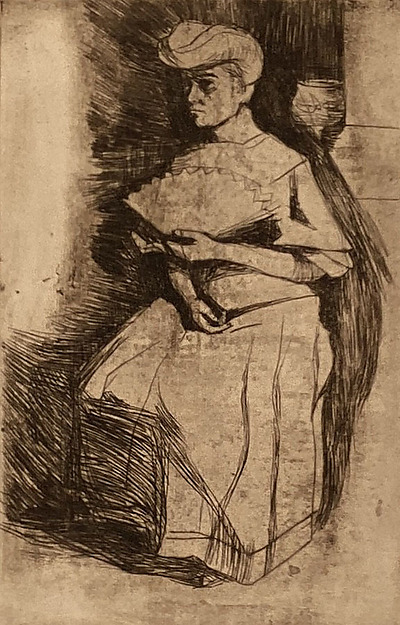 Umberto Boccioni, Seated Woman Holding a Fan