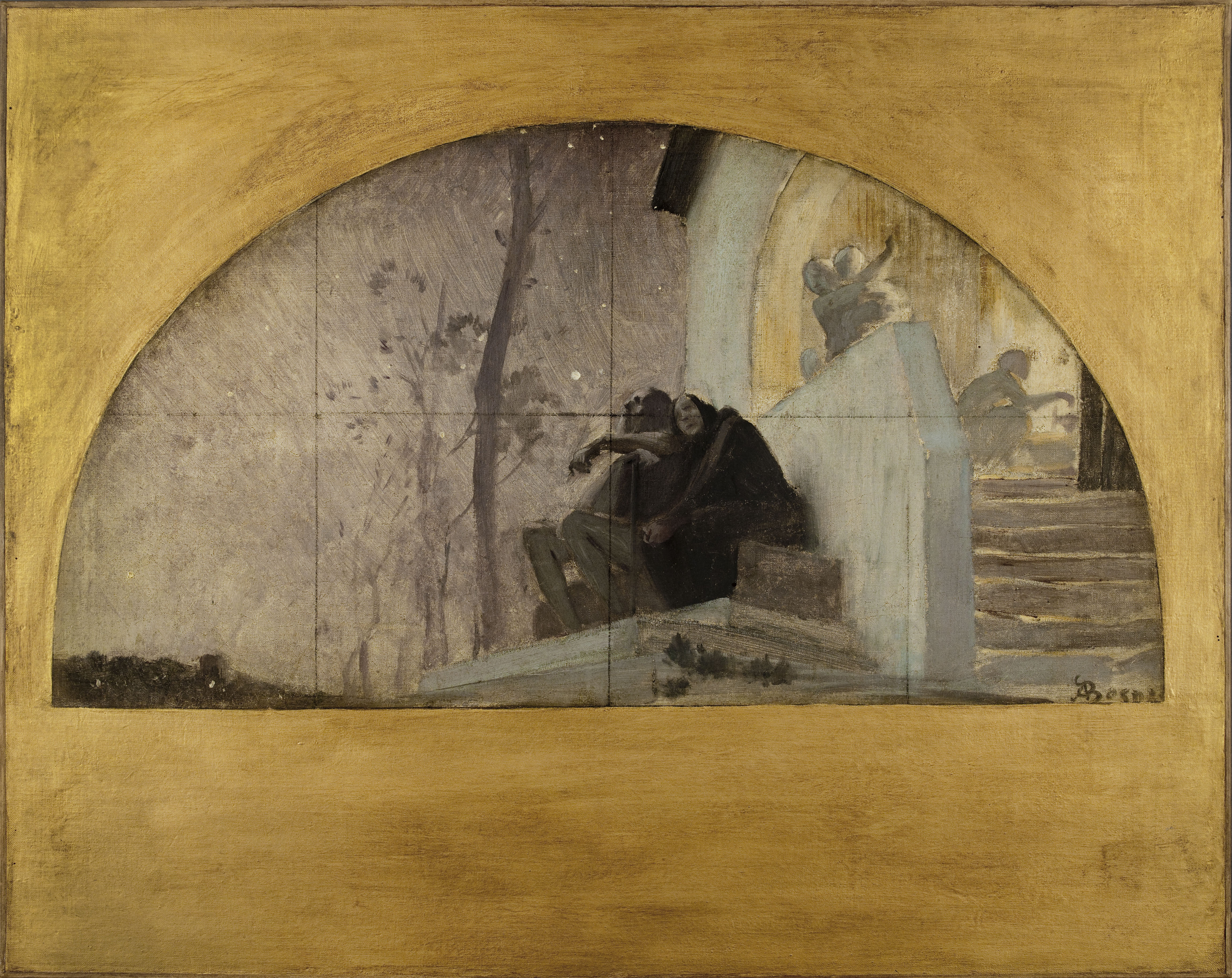 Albert Besnard, Esquisse pour la salle des mariages de la mairie du 1er : L'Hiver, ou Le Soir de la vie