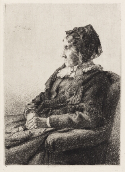Carl Bloch, Portræt af kunstnerens moder, Fru Ida Emilie Ulrikke Henriette Bloch, f. Weitzmann