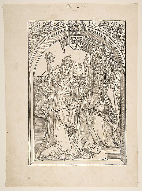 Albrecht Dürer, Rosvitha Presenting the Comedies to the Emperor Otto I, from the opera "Hrosvita"