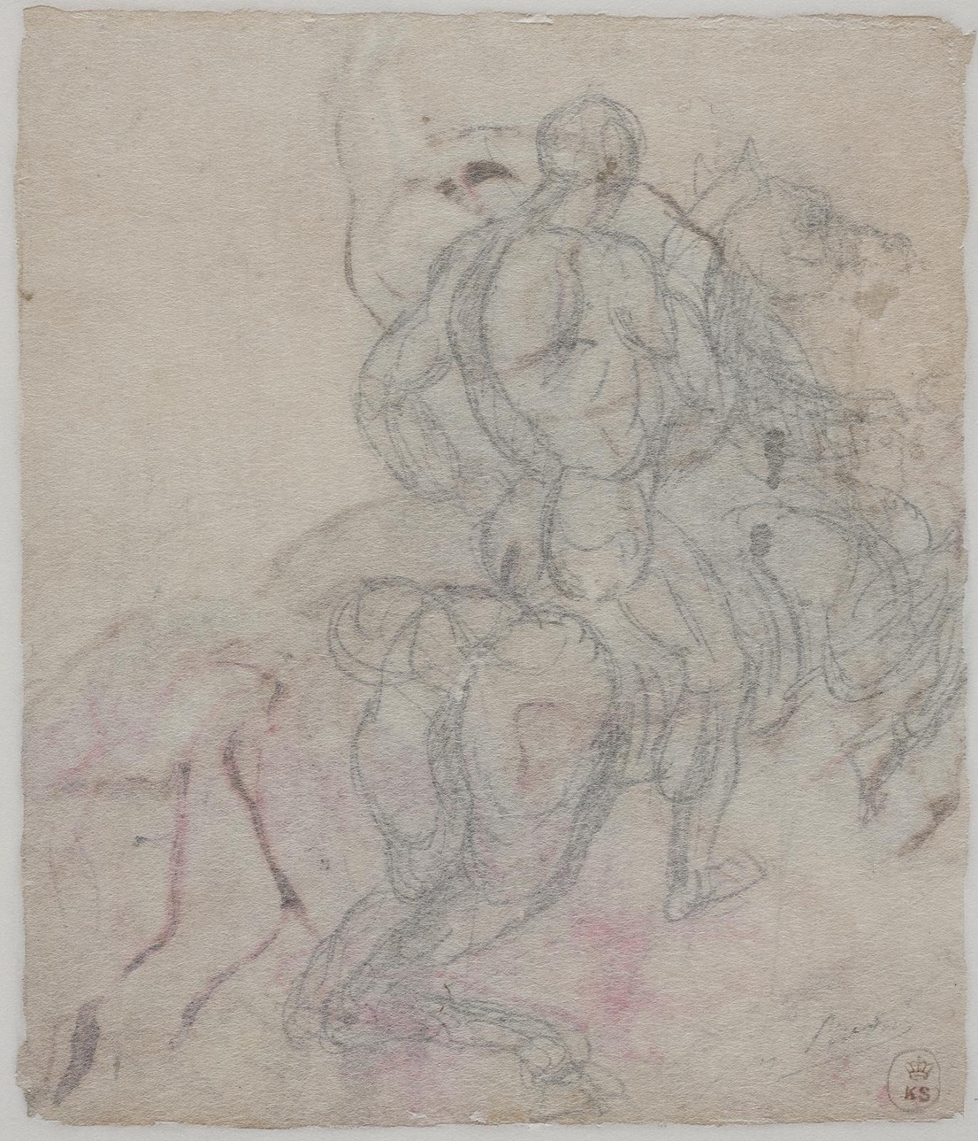 Auguste Rodin, En nøgen rytter i galop mod højre