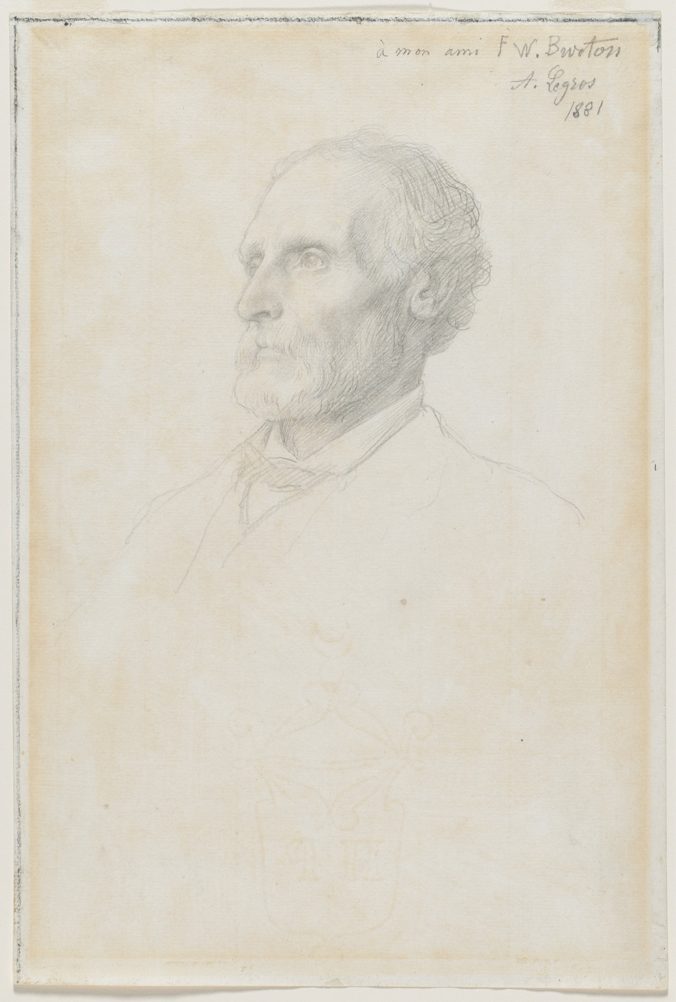 Alphonse Legros, Portrait of Sir Frederick W. Burton, Director of the National Gallery, London