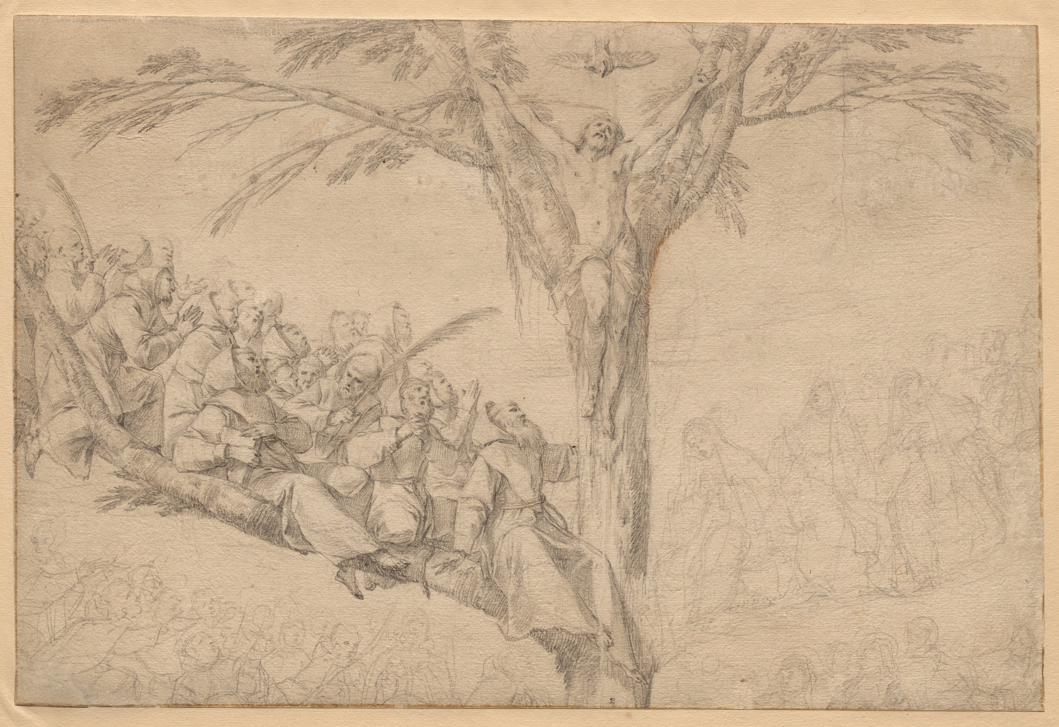 Laurent de La Hyre, The Crucified Christ as the Tree of Life with Monks and Nuns