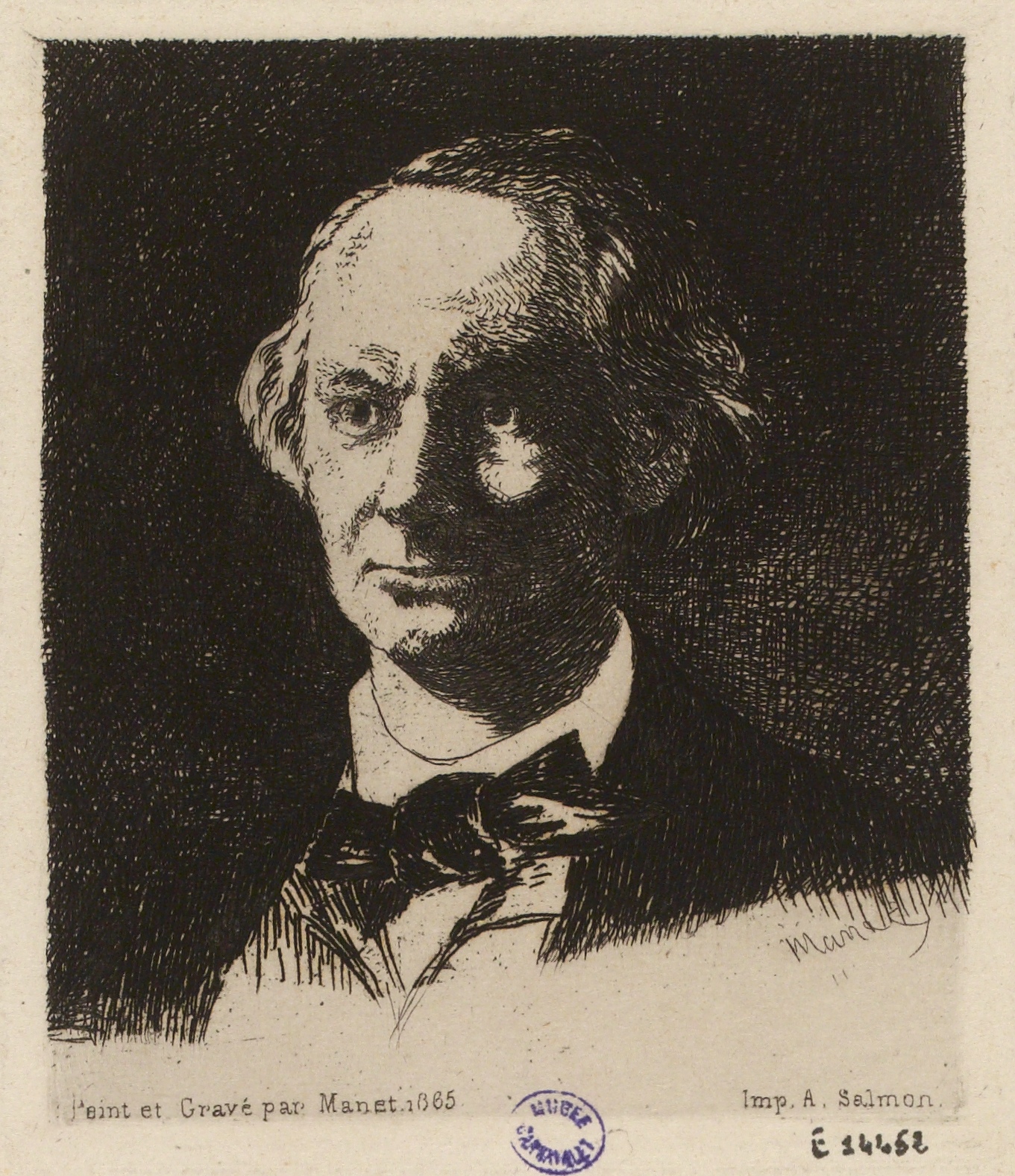 Edouard Manet, Portrait de Charles Baudelaire de face