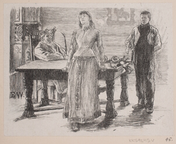 F. Hendriksen, Illustration til "Prinsessen som Ingen kunne målbinde"