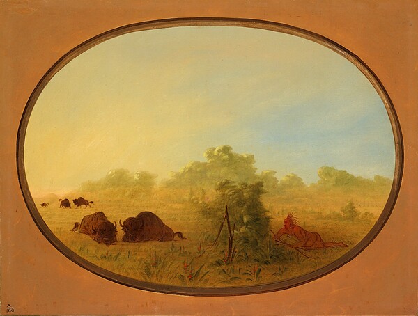 George Catlin, Pawnee Indians Approaching Buffalo