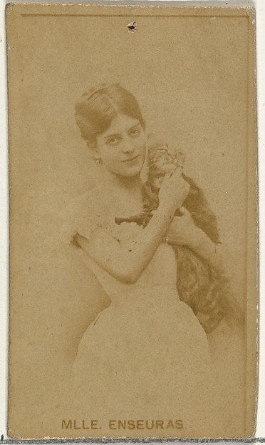 W. Duke, Sons & Co., Mlle. Enseuras, from the Actors and Actresses series (N145-8) issued by Duke Sons & Co. to promote Duke Cigarettes