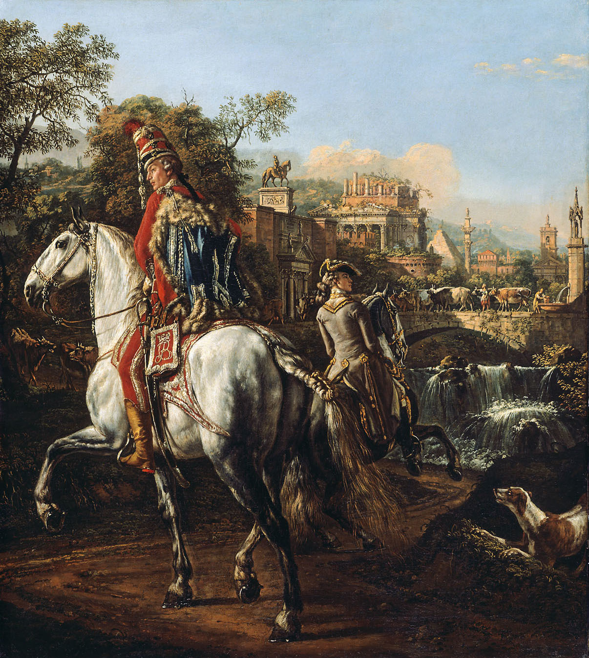 Bernardo Bellotto, Equestrian Portrait of a Hussar Officer