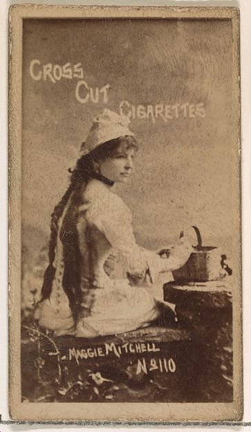 W. Duke, Sons & Co., Card Number 110, Maggie Mitchell, from the Actors and Actresses series (N145-1) issued by Duke Sons & Co. to promote Cross Cut Cigarettes