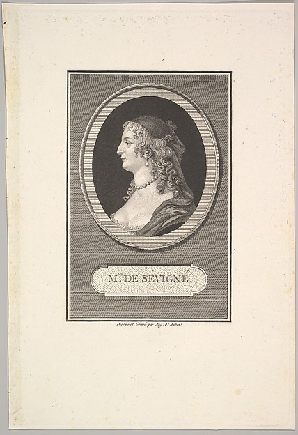 Augustin de Saint-Aubin, Portrait of Marie de Rabutin, Mise de Sévigné