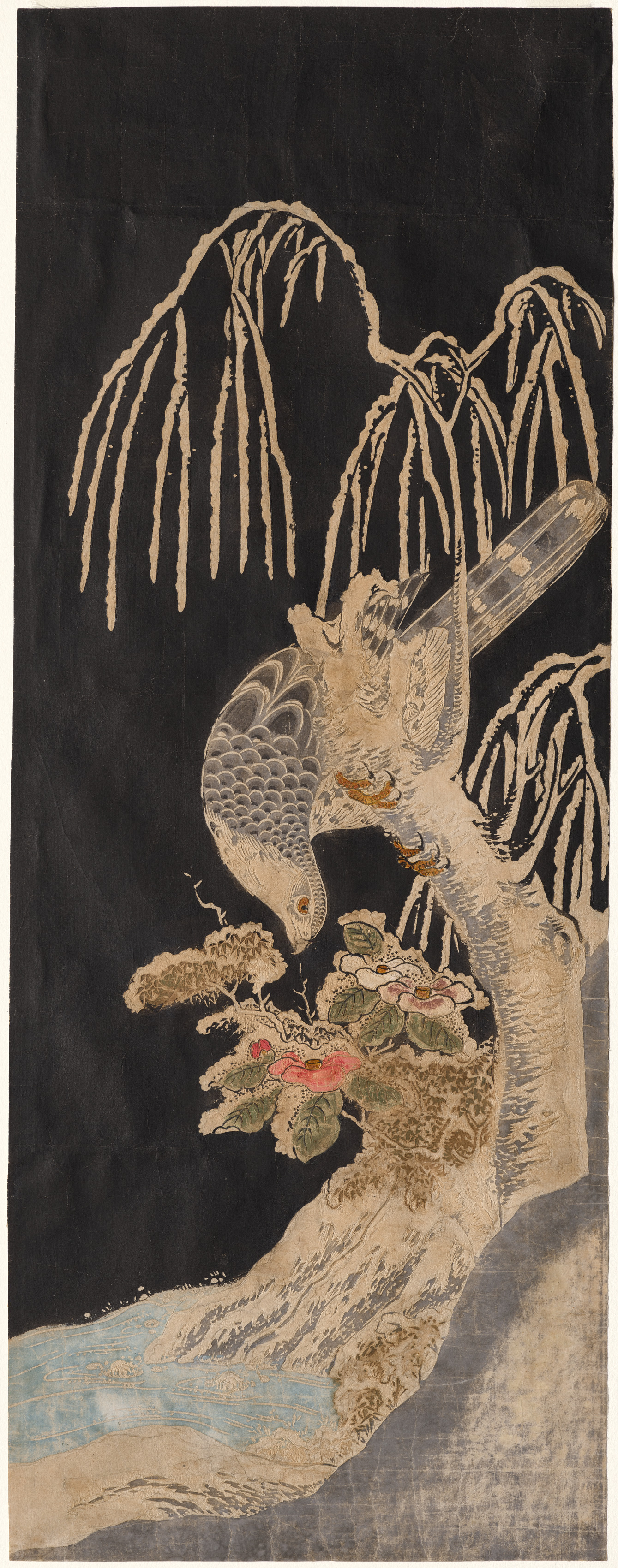 Isoda Koryūsai, Falcon on a Willow