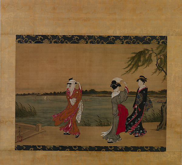 Torii Kiyonaga, Three Women on a Riverbank