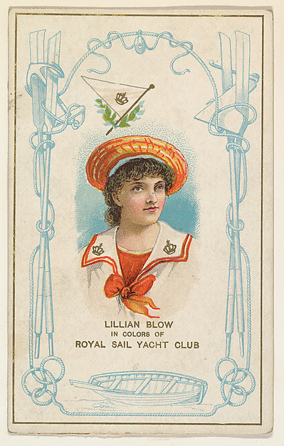 W. Duke, Sons & Co., Lillian Blow in Colors of Royal Sail Yacht Club, from the Yacht Colors of the World series (N140) issued by Duke Sons & Co. to promote Honest Long Cut Tobacco