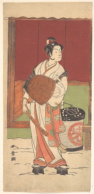 Katsukawa Shunshō　勝川春章, The Actor Ichikawa Monosuke II in the Role of Daito-no-miya Disguised as a Komuso