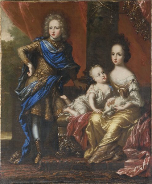 David Klöcker Ehrenstrahl (Attributed to), Karl XII tillsammans med sina systrar, 1682-1718, kung av Sverige, Hedvig Sofia, 1681-1708, Ulrika Eleonora, 1688-1741