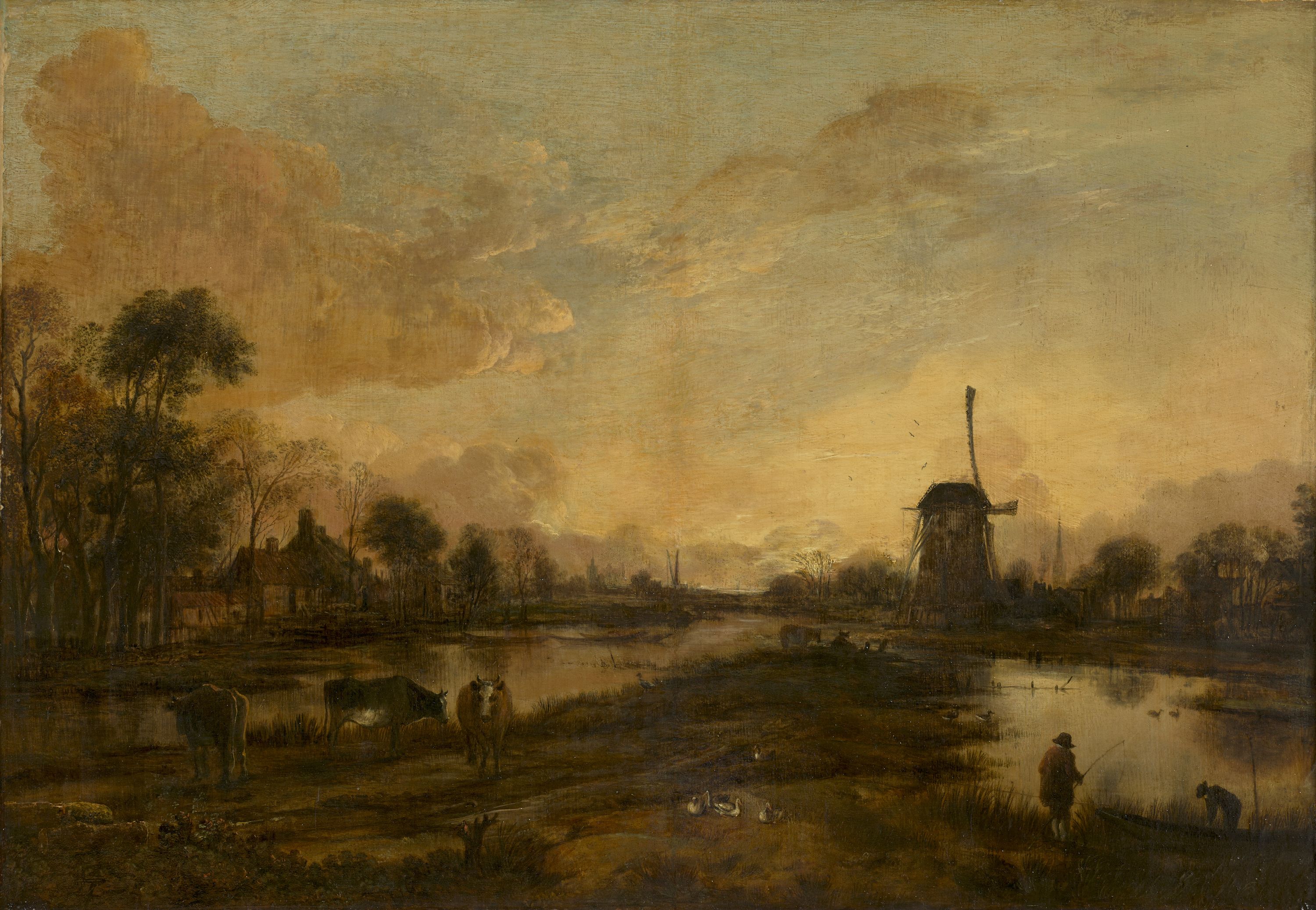 Aert Van der Neer, Coucher de soleil sur l'Yssel