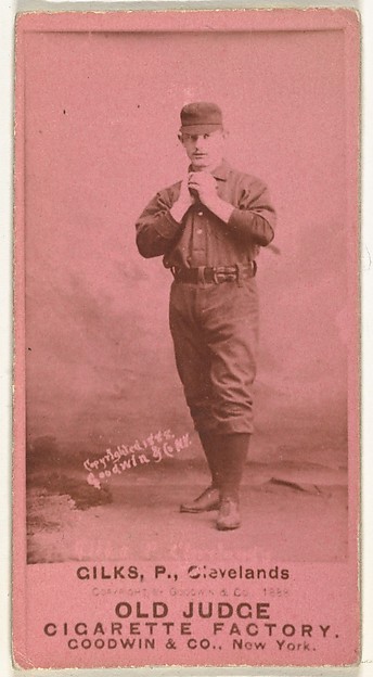 Goodwin & Company, Robert James "Bob" Gilks, Pitcher, Cleveland, from the Old Judge series (N172) for Old Judge Cigarettes