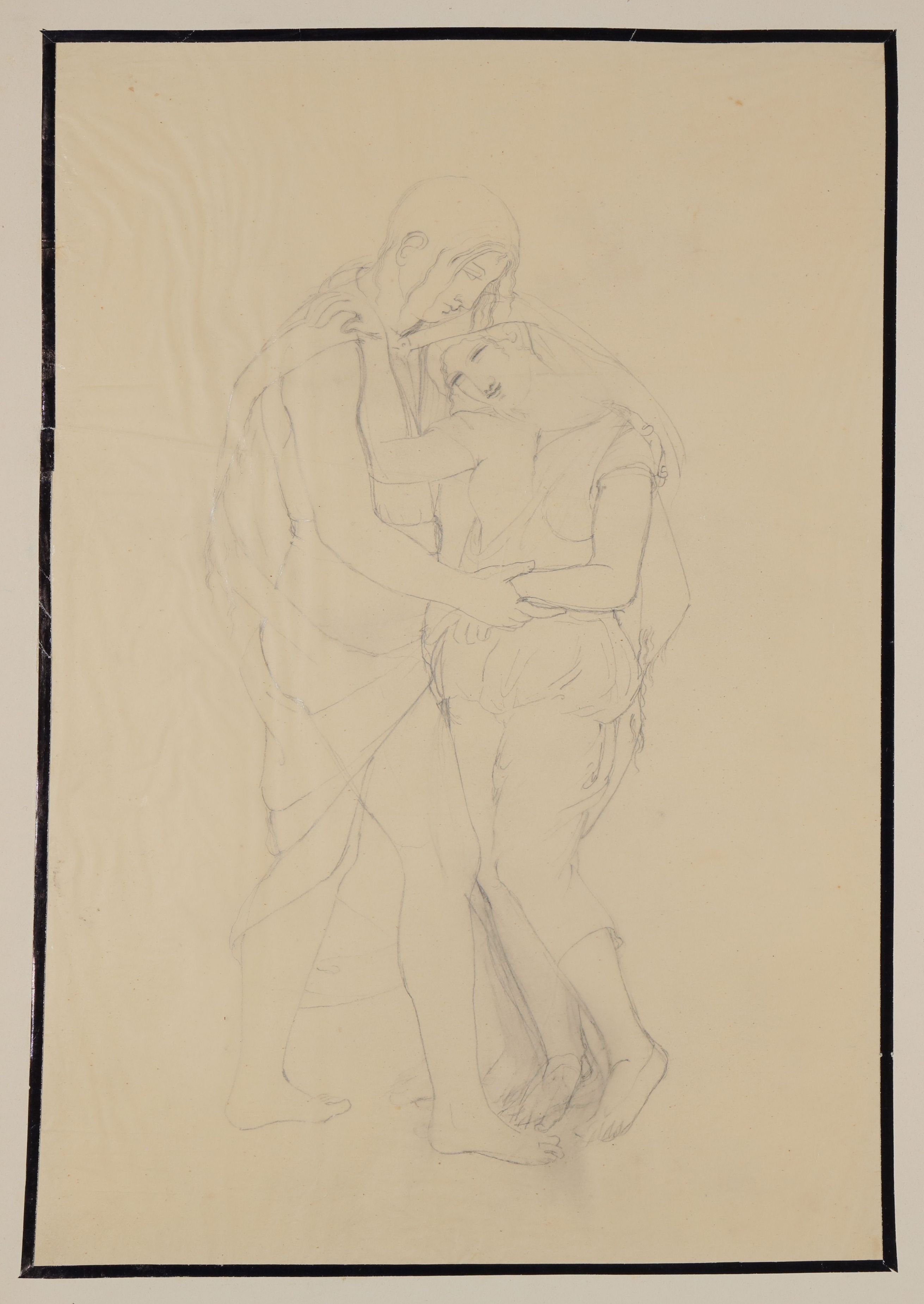 Bettine von Arnim, Figurenstudie eines Paares [aus der "geblümten Kassette"]