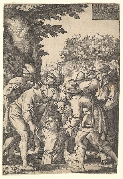 Georg Pencz, Joseph lowered into a well by his brothers, from "The Story of Joseph"