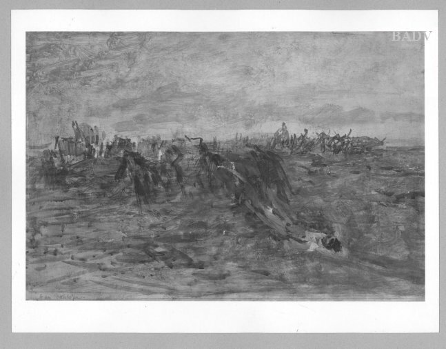 August von Pettenkofen, Sketch: Transport of Wounded soldiers