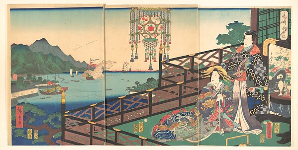 Utagawa Kunisada, Mitsuuji in the Maruyama Pleasure District of Nagasaki (Nagasaki dejima)