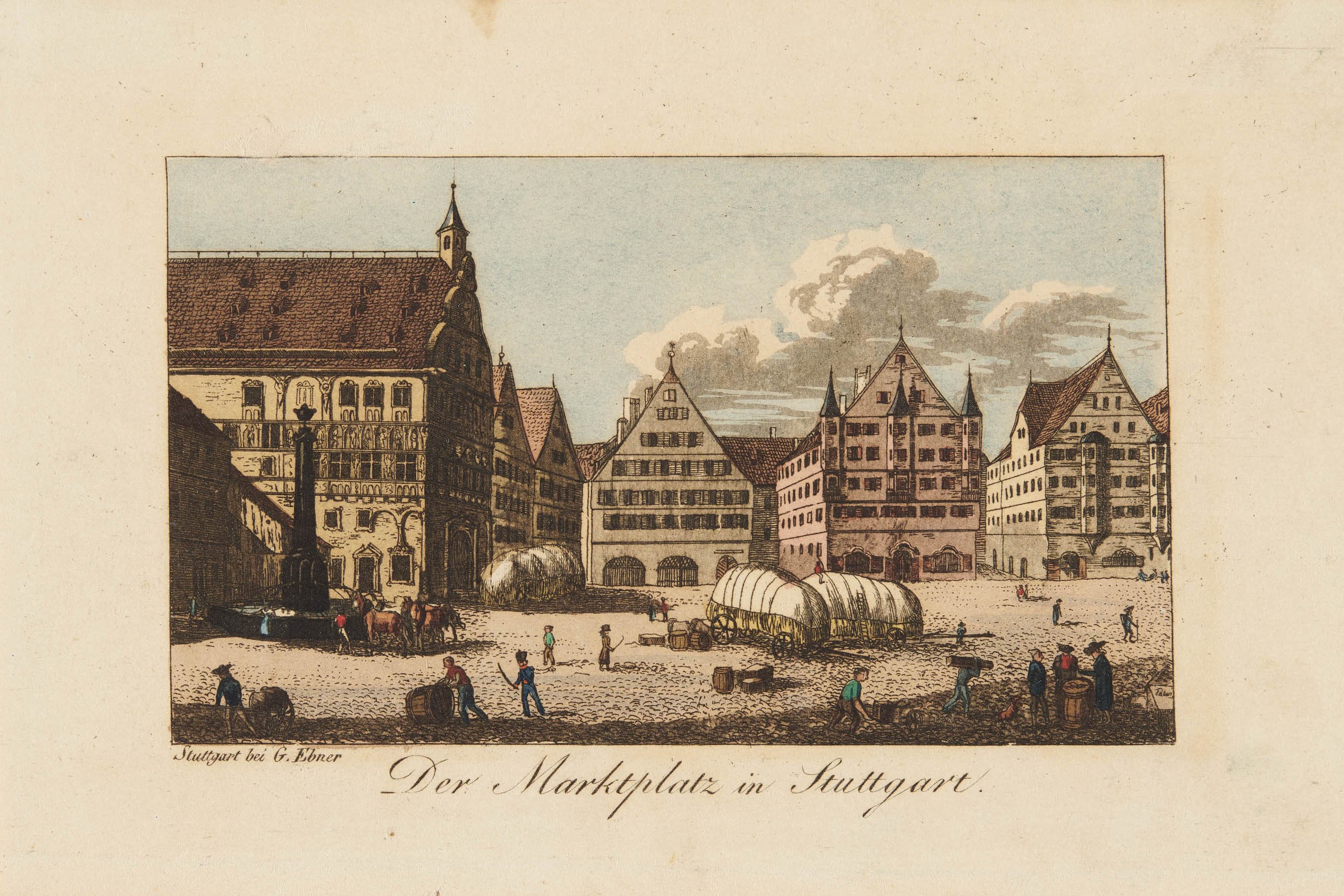 Verlag der G. Ebner'schen Kunsthandlung, "Der Marktplatz in Stuttgart."