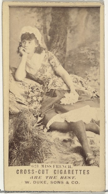 W. Duke, Sons & Co., Card Number 623, Miss French, from the Actors and Actresses series (N145-3) issued by Duke Sons & Co. to promote Cross Cut Cigarettes