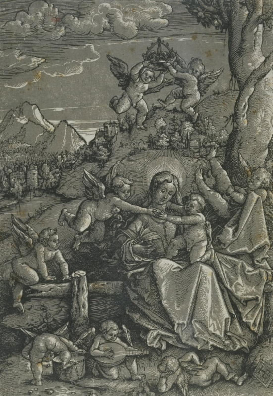 Hans Baldung Grien, Madonna med barnet og engle i et landskab