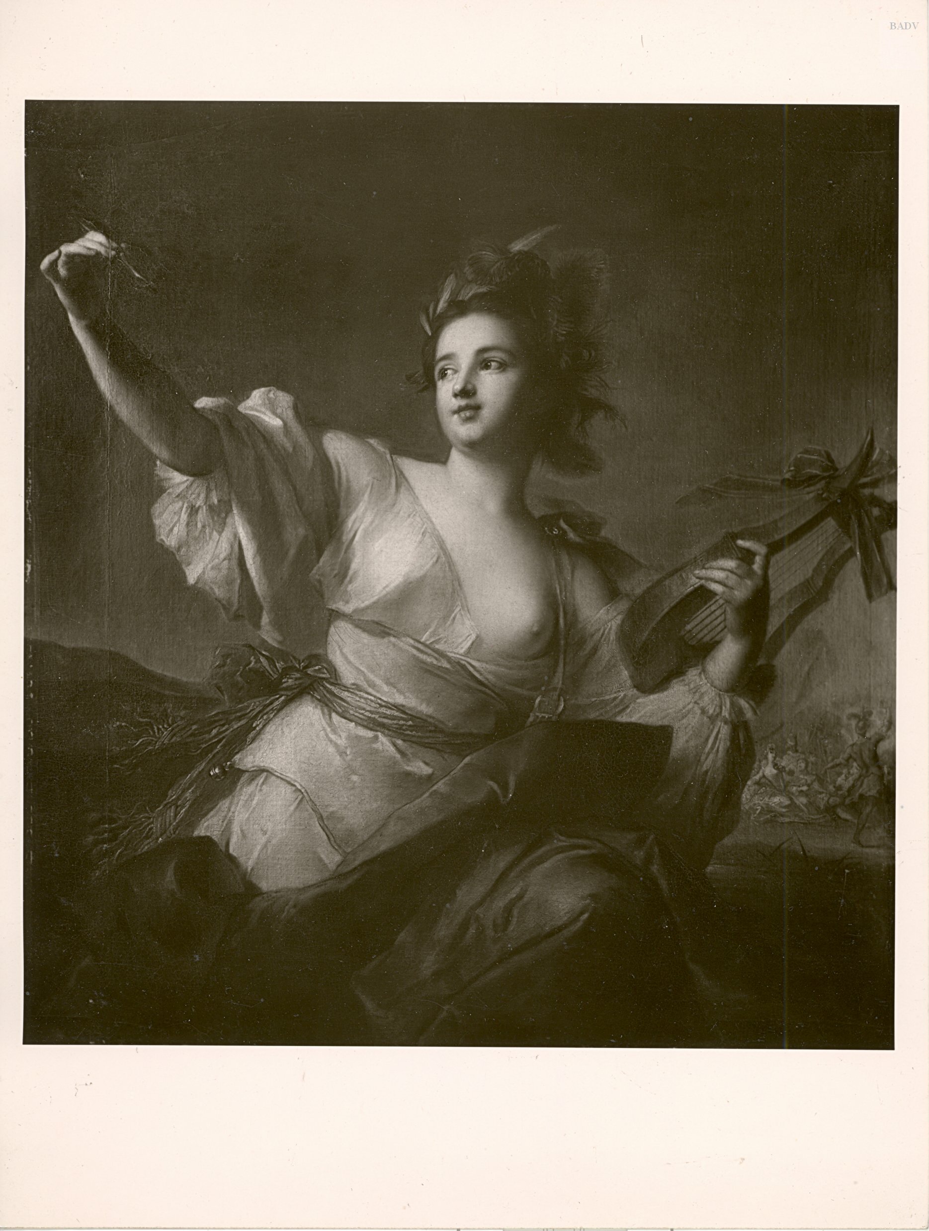 Jean-Marc Nattier, Weibliche Figur mit Harfe (Muse mit Lyra)