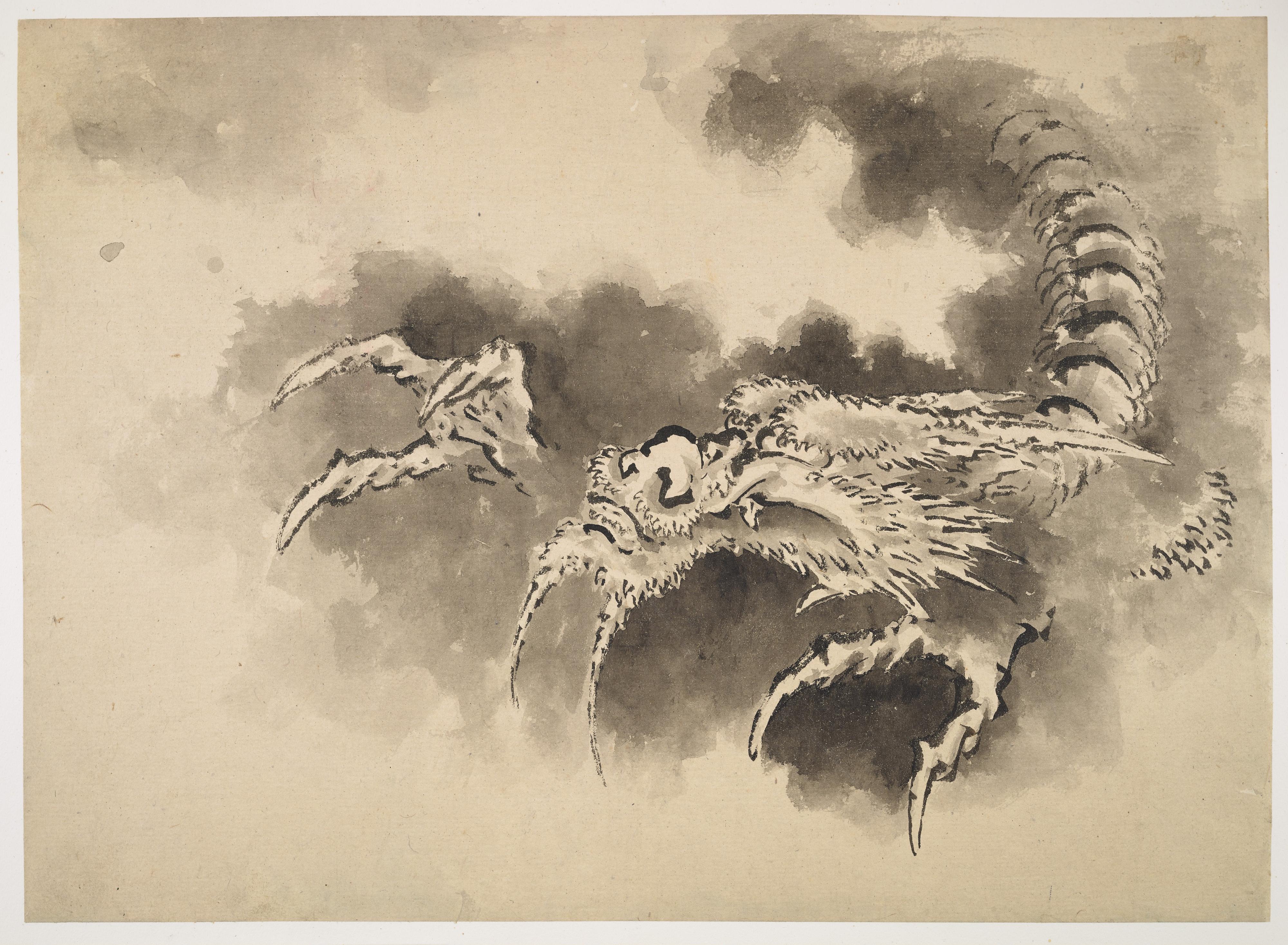 Attributed to Katsushika Hokusai, Dragon emerging from clouds