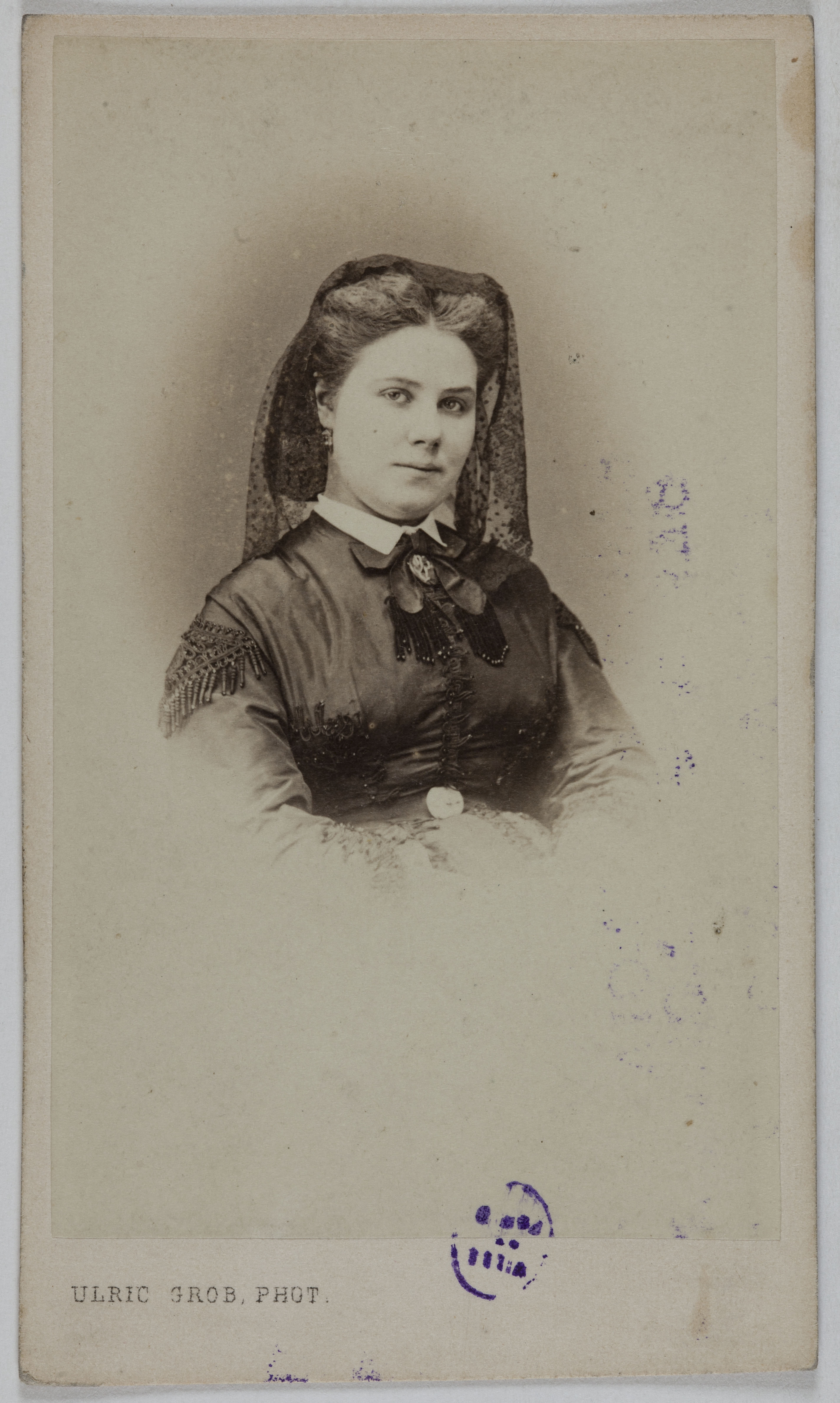 Ulric Grob, Portrait de Julia Baron (née Jenny Boudin), (vers 1836- ), (actrice)