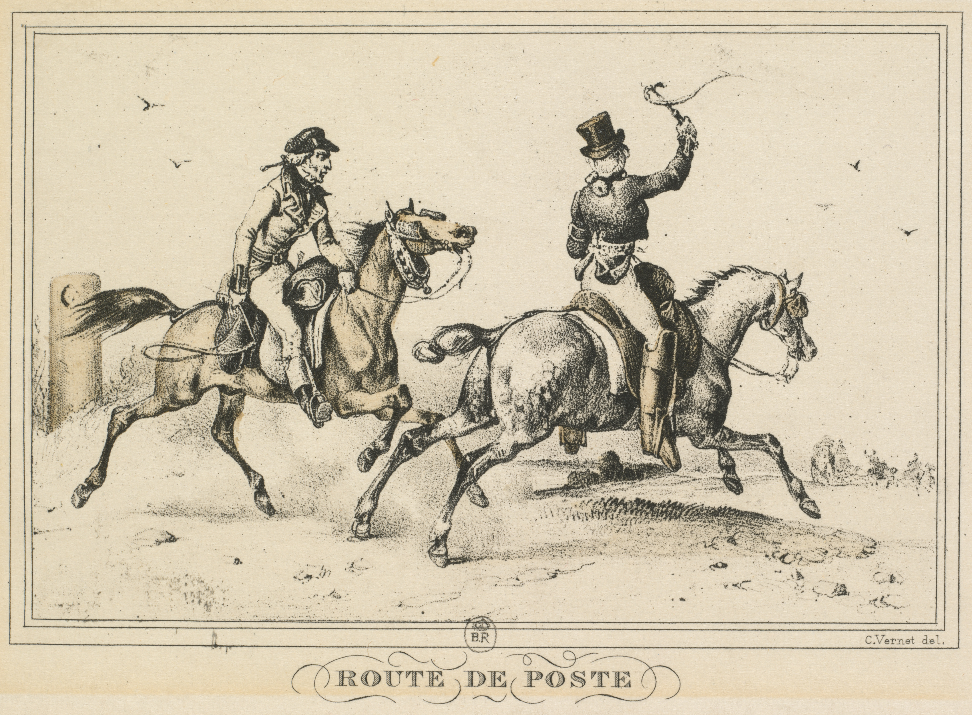 Carle Vernet, Scenes of Daily Life, Roads and Paths: Mail Route (Scènes de la vie quotidienne, Route et Chemins: Route de Poste)