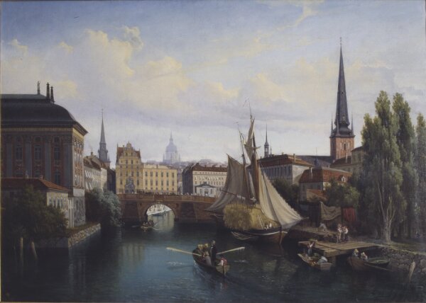 Gustaf Wilhelm Palm, Utsikt över Riddarholmskanalen i Stockholm 1835