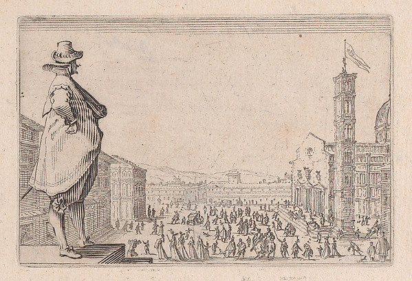 Jacques Callot, La Place du Dome, a Florence (The Piazza del Duomo, in Florence), from "Les Caprices" Series B, The Nancy Set