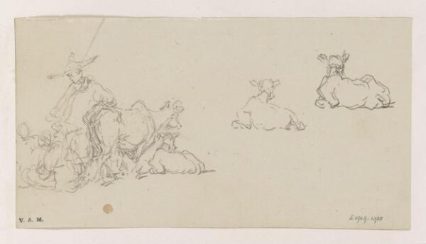 George Chinnery, Sketches of Chinese figures and cows