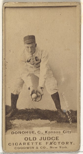 Goodwin & Company, James Augustus "Jim" Donahue, Catcher, Kansas City Cowboys, from the Old Judge series (N172) for Old Judge Cigarettes