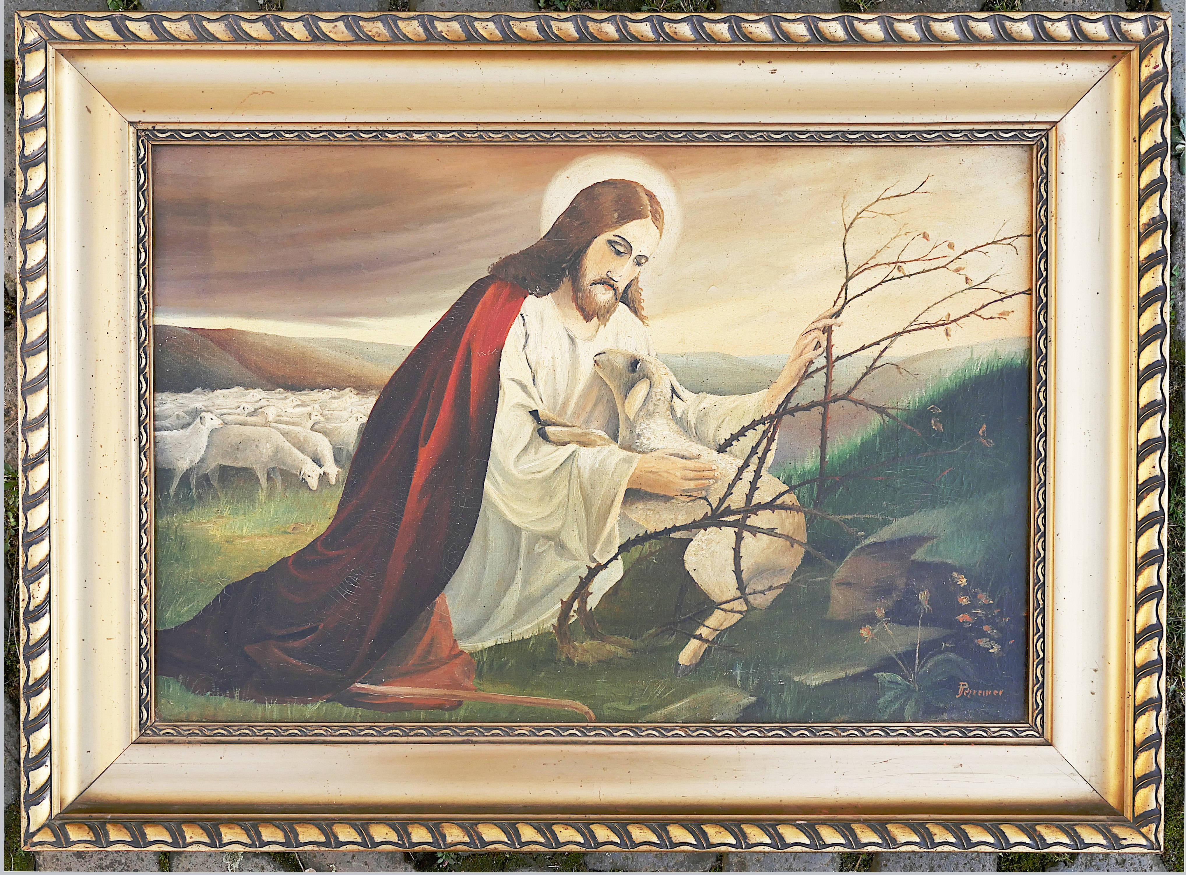Unknown artist, Christus rettet ein Lamm