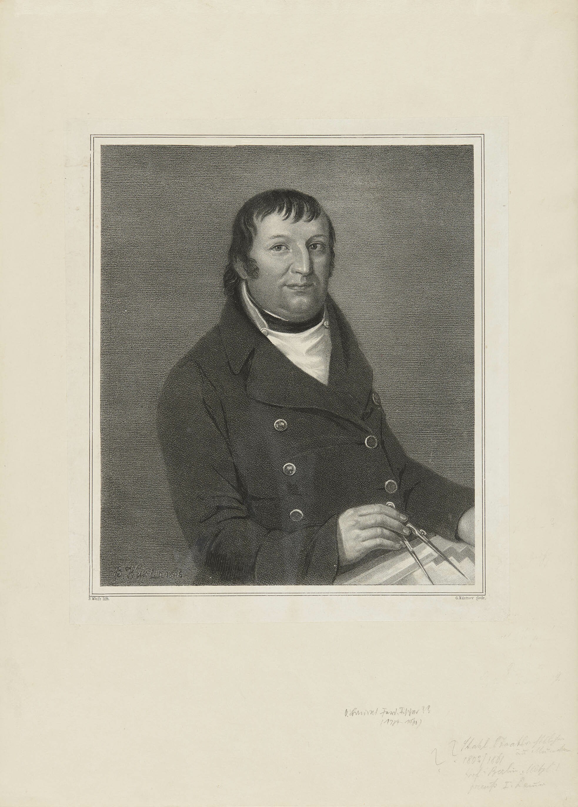 Bonaventura Weiss, Bildnis eines Mannes, möglicherweise eines Architekten