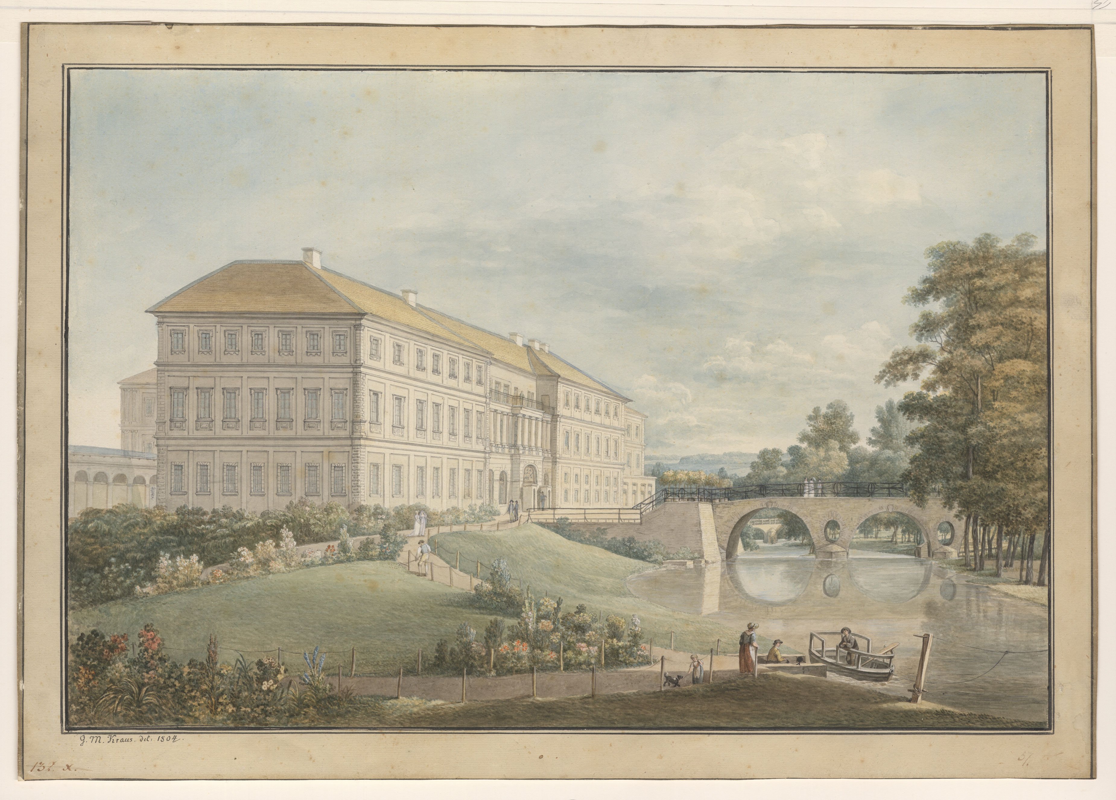 Georg Melchior Kraus, Das Weimarer Schloss von Osten gesehen