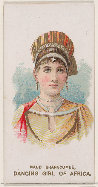 W. Duke, Sons & Co., Maud Branscombe Dressed as Dancing Girl of Africa, from the set Actors and Actresses, Second Series (N71) for Duke brand cigarettes