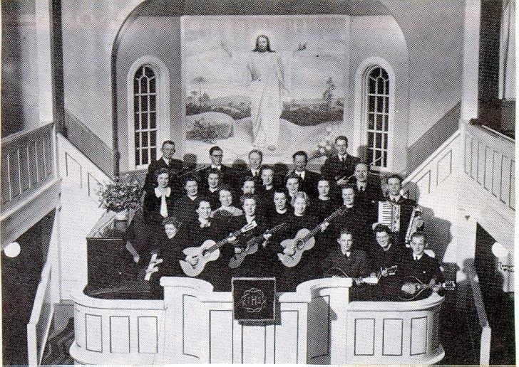 Unknown artist, Kv. Svanen, Missionskyrkan, Danska vägen 131. Från Missionsförsamlingen 100 år. Musikföreningen i Norrkyrkan 1942.