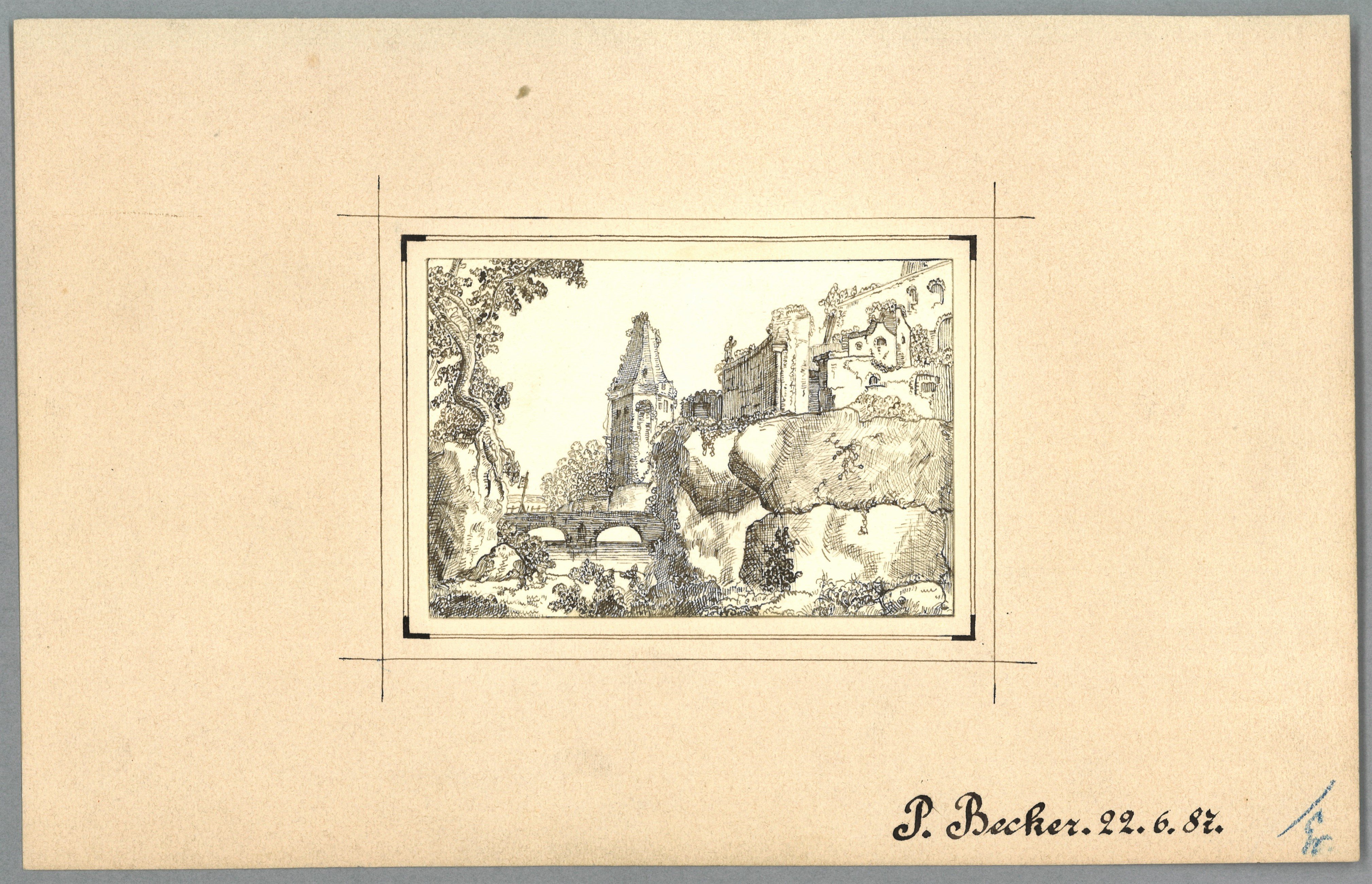 Paul Becker (Lehrer), Unidentifizierter Ort: Befestigte, auf einem Felsen gelegene Stadtanalge an Flussübergang