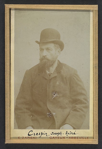 Alphonse Bertillon, Crespin. Joseph. 40 ans, né à Roquesteron (Alpes-Maritimes). Employé de banque. 25/3/93.