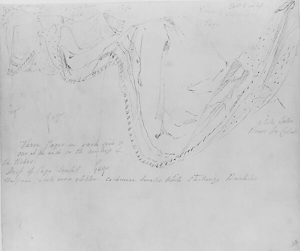 Thomas Sully, Study of Queen Victoria's Train (Study for Portrait of Queen Victoria)