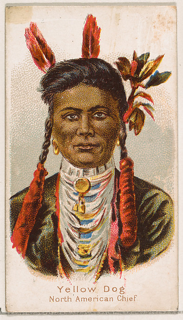 William S. Kimball & Company, Yellow Dog, North American Chief, from the Savage and Semi-Barbarous Chiefs and Rulers series (N189) issued by Wm. S. Kimball & Co.